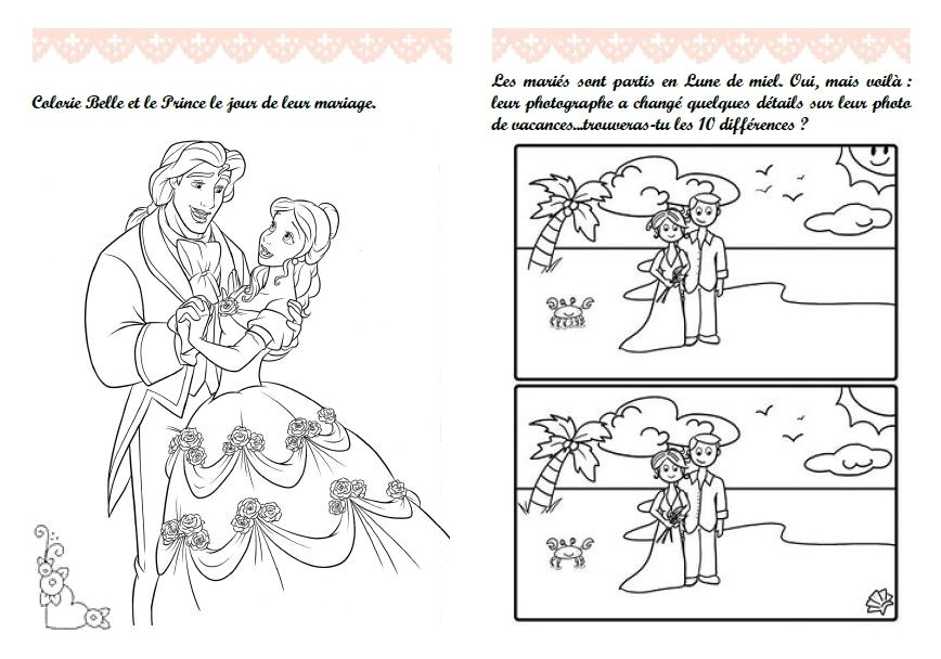 Modele Livret Coloriage Mariage Livret De Jeux Activités Mariage Home Made 7 10 Ans Filles En