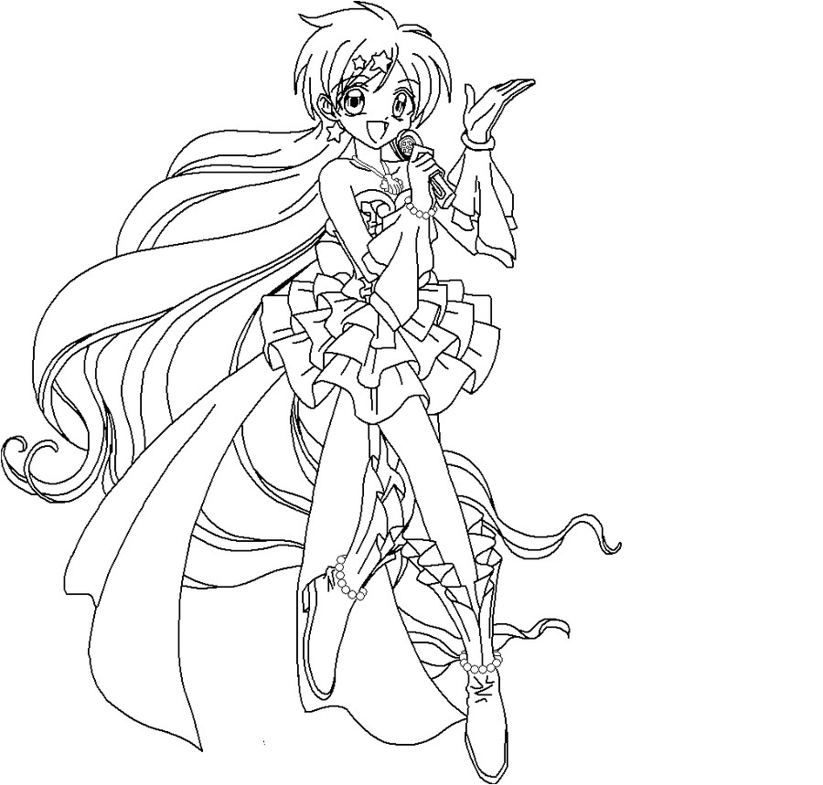 Pichi Pichi Pitch Coloriage Hanon Idol Anime Coloring Page Google Search