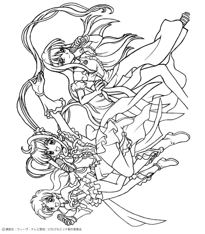 Pichi Pichi Pitch Coloriage Seira Mermaid Melody Coloring Pages Hellokids