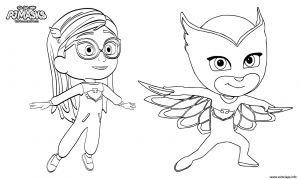 Pyjamasque Coloriage En Ligne Coloriage Pajama Hero Amaya is Owlette De Pyjamasques Dessin