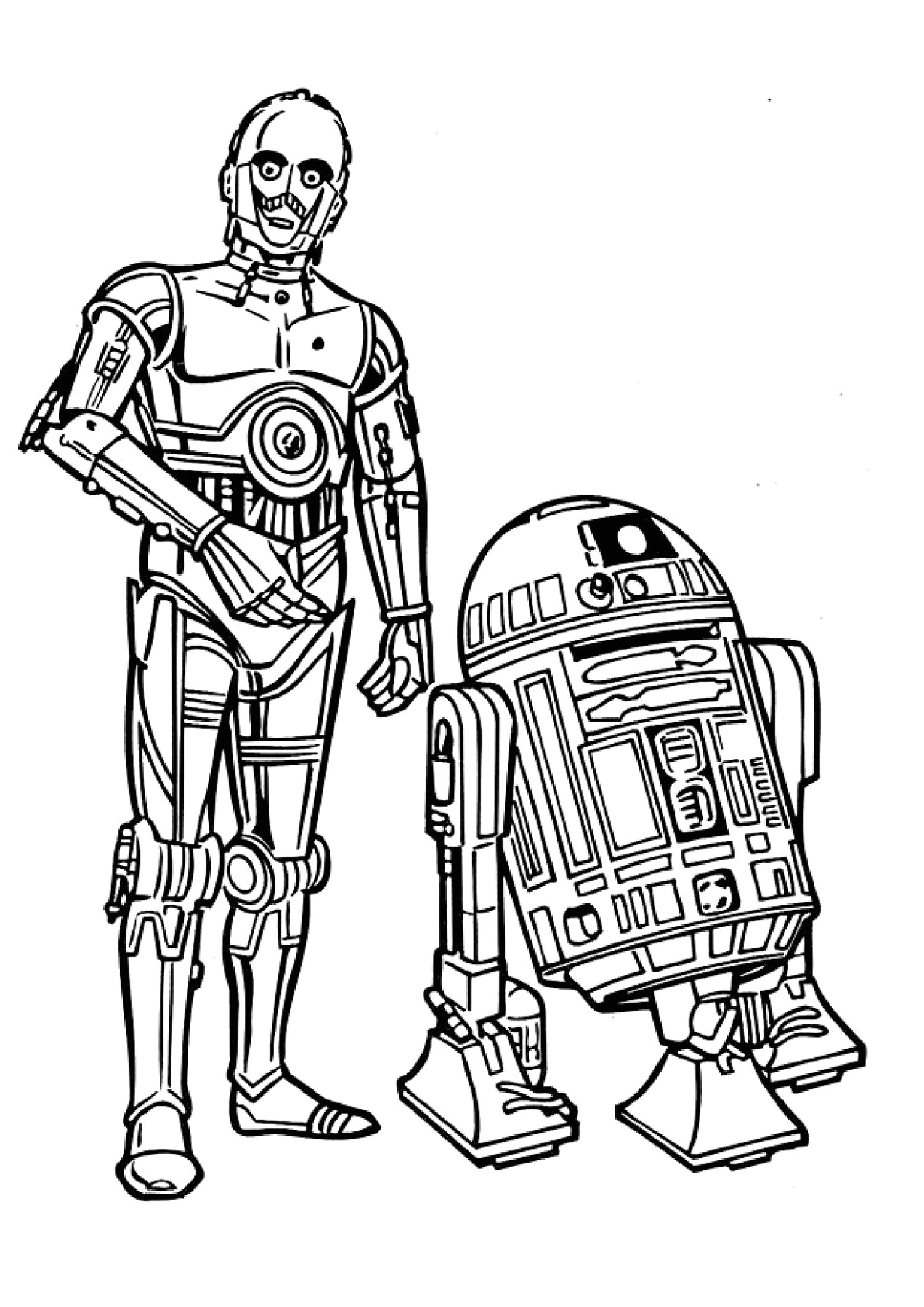R2d2 Dessin Coloriage Star Wars C6po C3po 2 Coloriage Star Wars Coloriages Pour Enfants