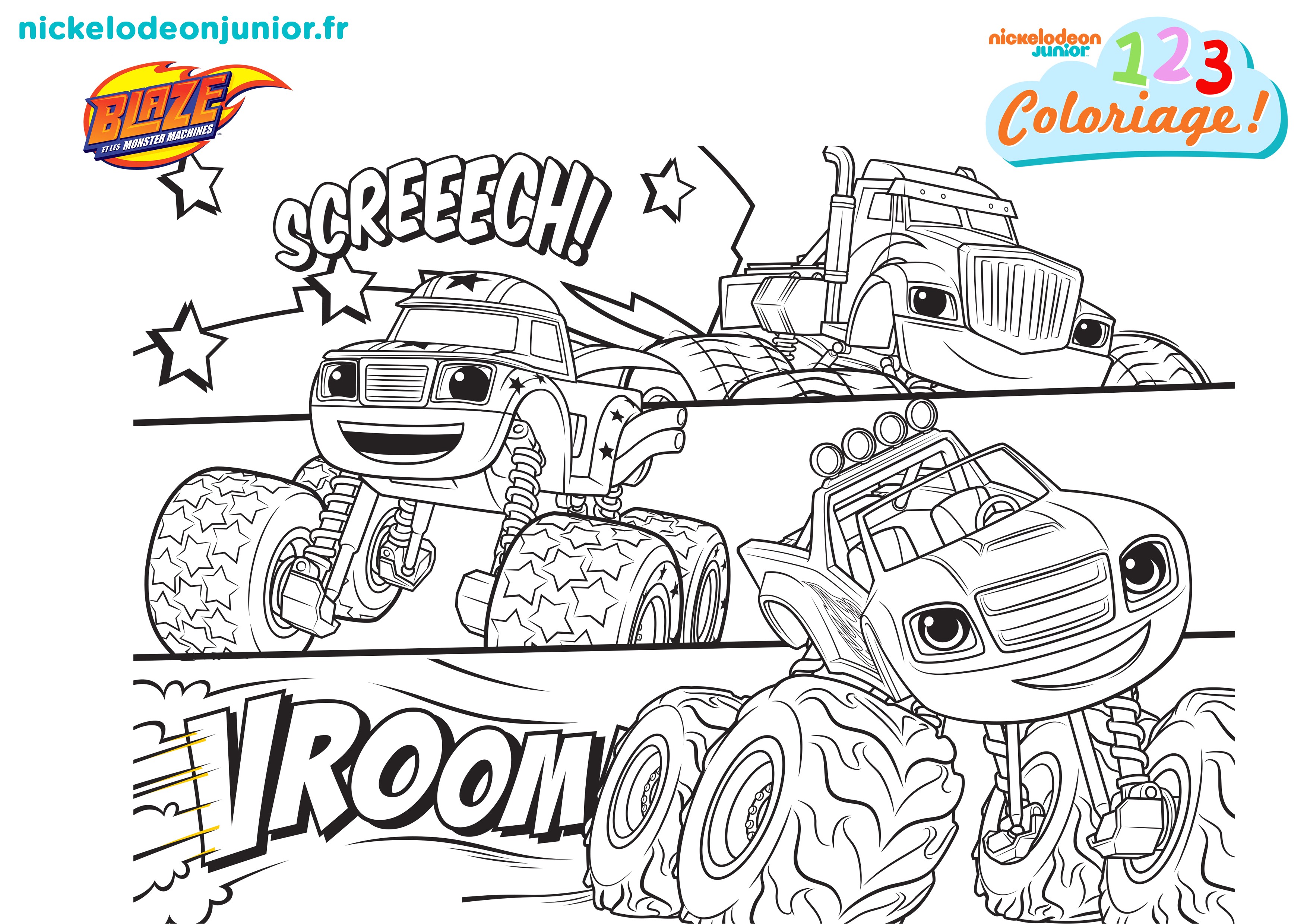 123 Coloriage Blaze 1 2 3 Coloriage Blaze Et Les Monster Machines