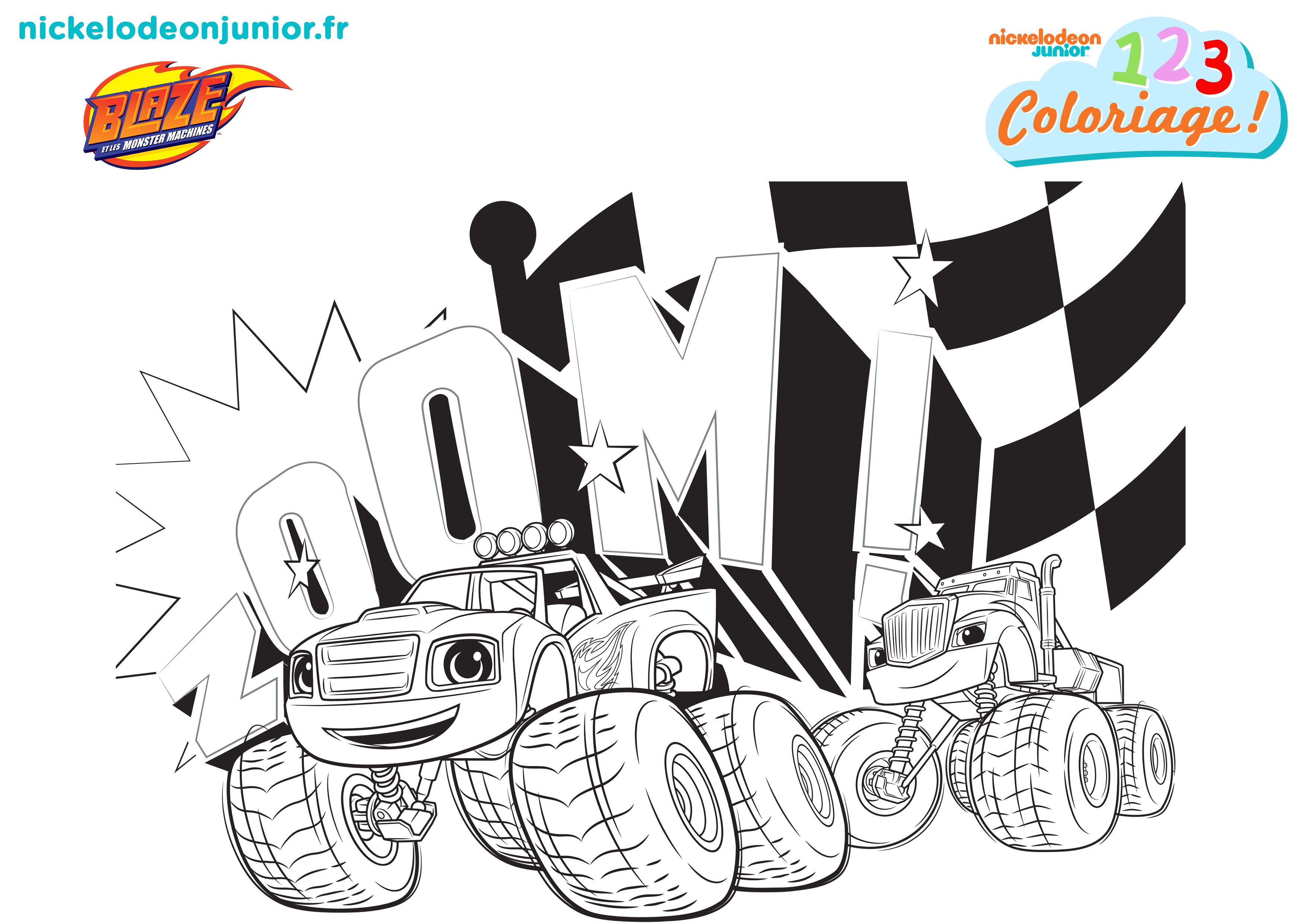 123 Coloriage Blaze 1 2 3 Coloriage