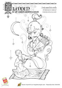 Aladin Et La Lampe Merveilleuse Coloriage Coloriage D Aladin Et Le Génie De La Lampe