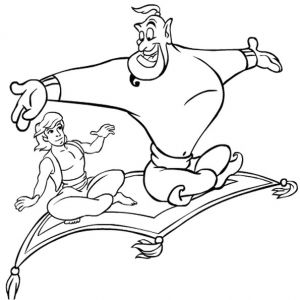 Aladin Et La Lampe Merveilleuse Coloriage Coloriage Dénie D Aladdin En Ligne Gratuit Imprimer