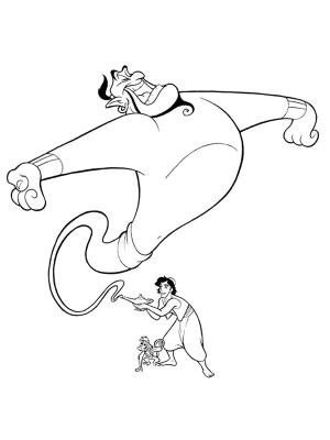 Aladin Et La Lampe Merveilleuse Coloriage Coloriage Le Génie sort De La Lampe