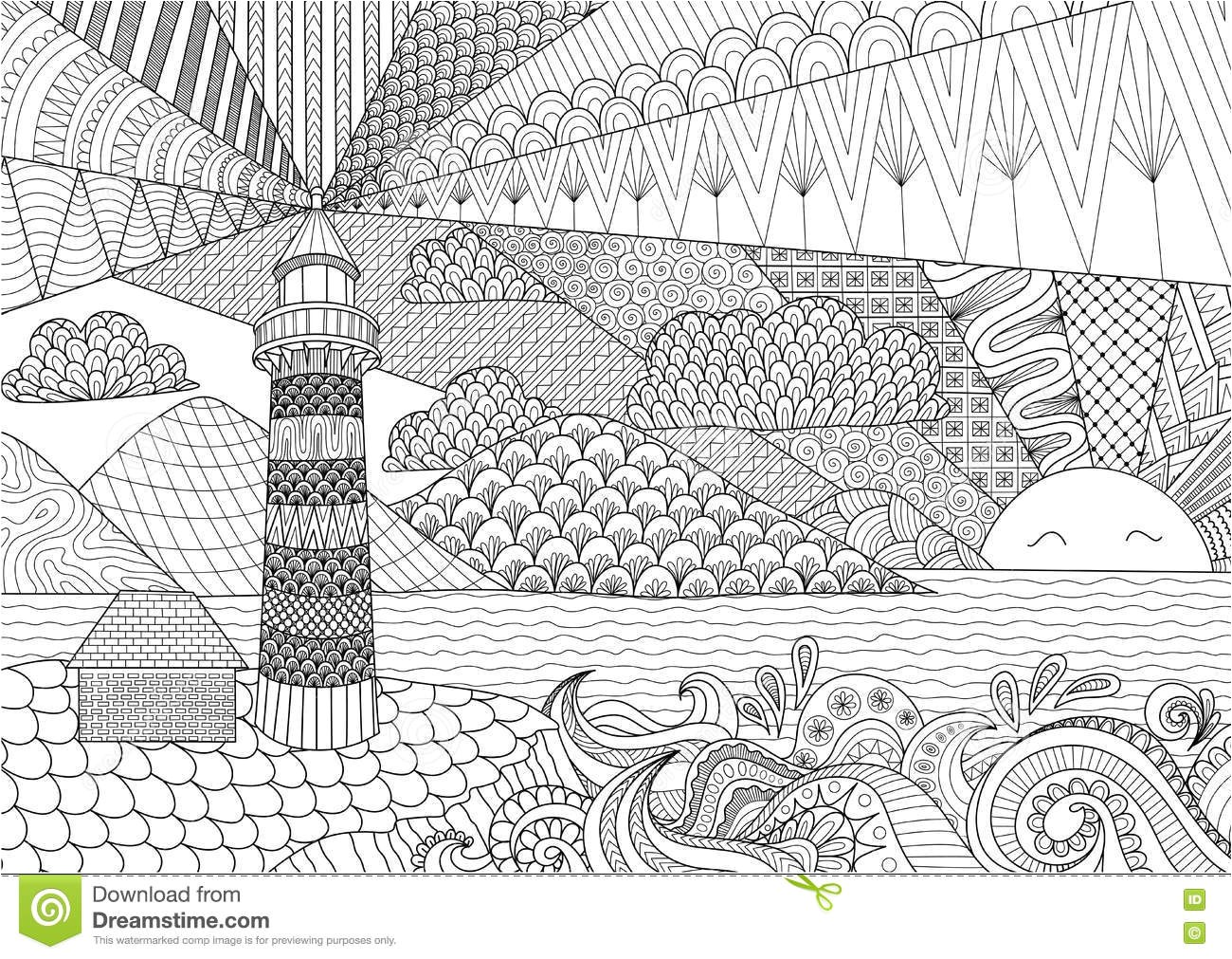 Cahier De Coloriage Adulte Paysage Paysage De Ch¢teau De Zendoodle Pour Le Fond La Coloration Adulte