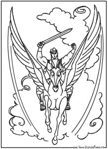 Cheval Pegase Coloriage Coloriage Hercule De Walt Disney Hercule Sur son Cheval A Imprimer