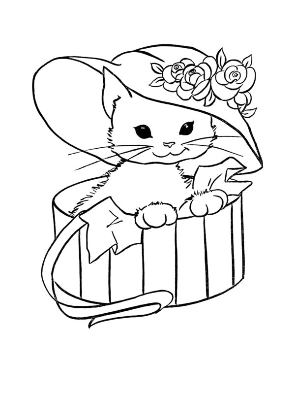 Coloriage à Imprimer Chiot Et Chaton Coloriage De Chaton