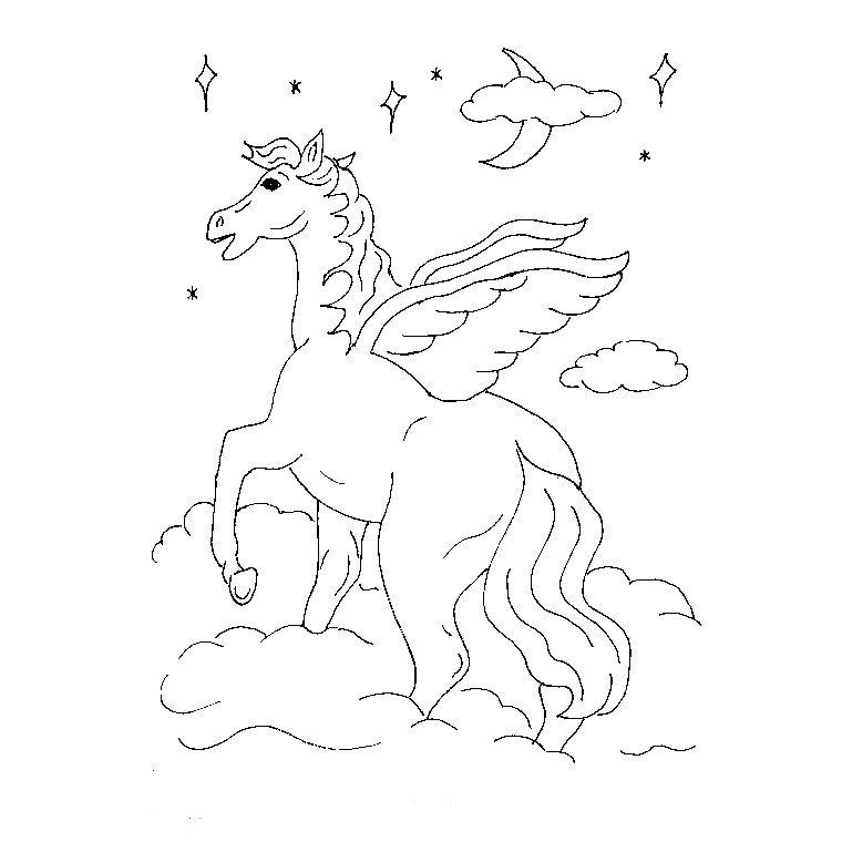 Coloriage à Imprimer Gratuit Cheval Volant Les Dinosaures Volants Az Coloriage