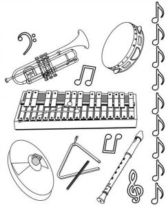 Coloriage A Imprimer Gratuit Instrument De Musique Coloriage Instrument De Musique