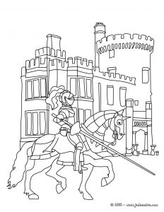 Coloriage à Imprimer Lego Chevalier Coloriage Chateau fort Et Chevalier