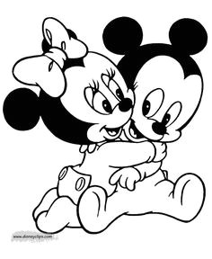 Coloriage à Imprimer Mickey Et Minnie Bebe Baby Disney Coloring Pages
