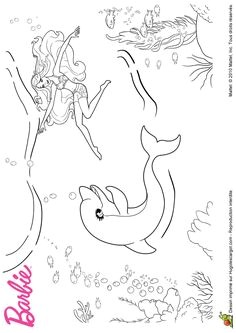 Coloriage à Imprimer Sirene Et Dauphin Les 340 Meilleures Images Du Tableau Coloriages Barbie Sur Pinterest