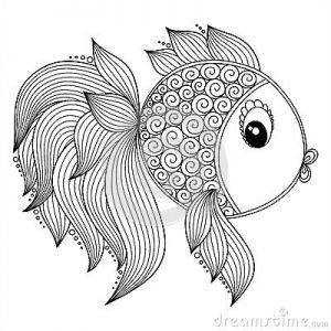 Coloriage Adulte Difficile Animaux Mod¨le Pour Livre De Coloriage Poissons Mignons De Dessin Animé