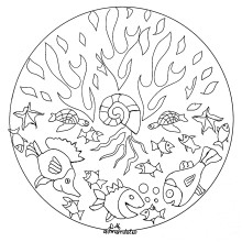 Coloriage Adulte Fond Marin Mandalas De Difficulté normale Mandalas Zen & Anti Stress