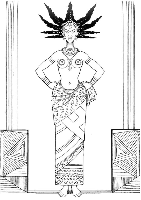 Coloriage Africain Kirikou Coloriage De Karaba La sorci¨re