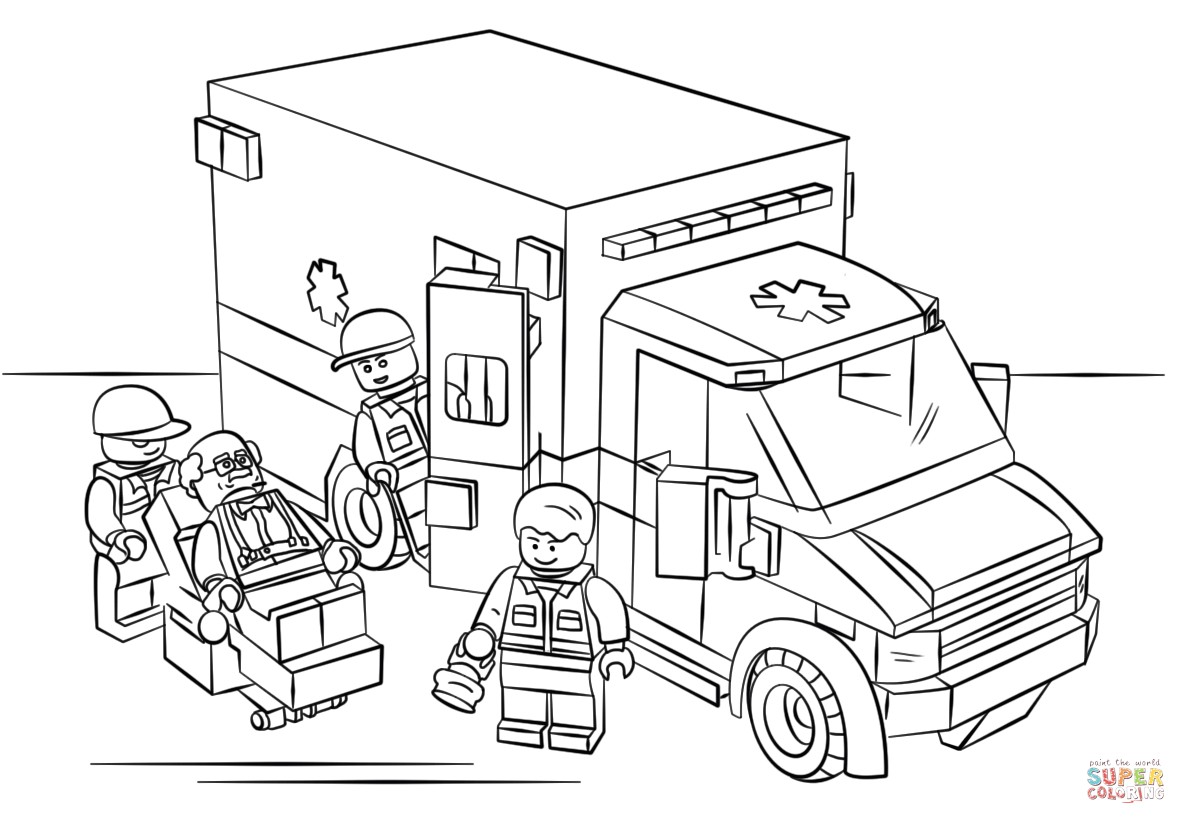 Coloriage Ambulance En Ligne Coloriage Ambulance Lego