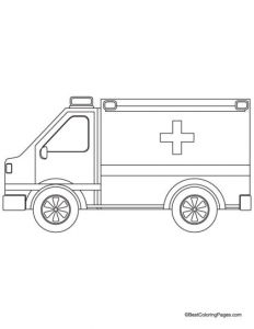 Coloriage Ambulance En Ligne Emergency Ambulance Jeep Coloring Page