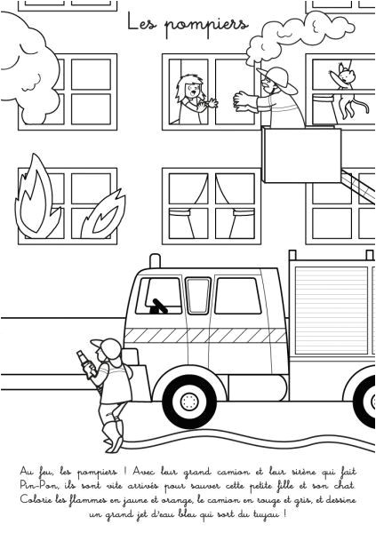Coloriage Ambulance Pompier Coloriage   Imprimer Les Pompiers HasiÄi Pinterest