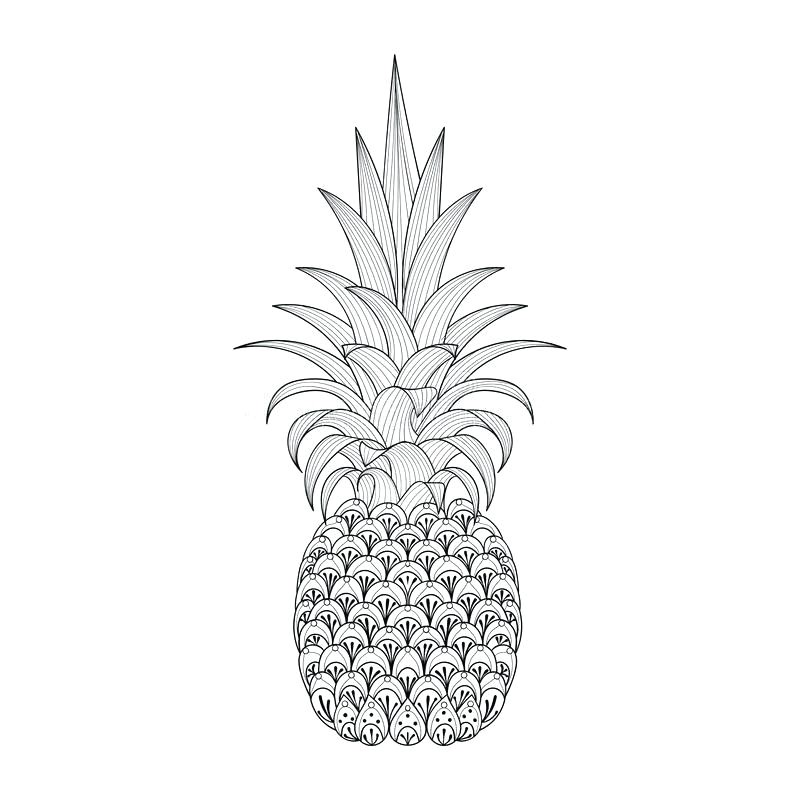 Coloriage Ananas Mandala Ananas Fleuri Tirac Par La Main Fruit Exotique Tribal De Zentangle