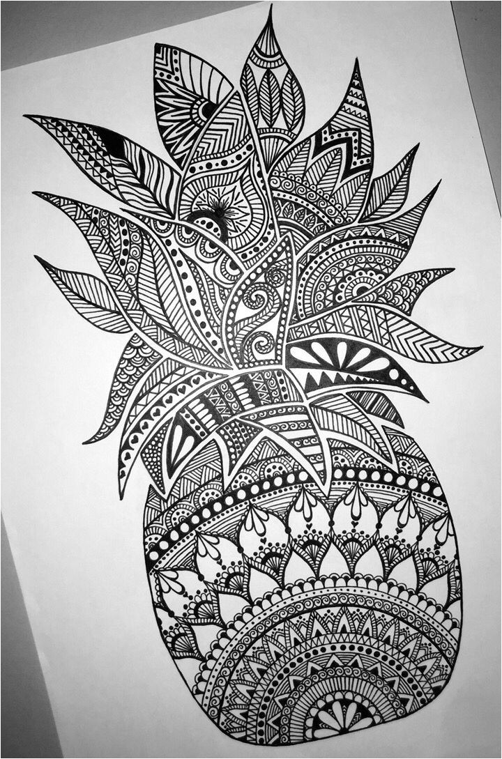 Coloriage Ananas Mandala Pineapple Mandala Zentangle … Beauty Tatoos