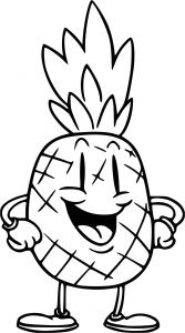 Coloriage Ananas Rigolo Coloriage Fruit Marrant   Imprimer