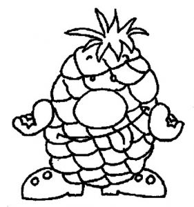 Coloriage Ananas Rigolo Mod¨les Pour Window Color