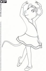 Coloriage Angelina Ballerina Ballerina Coloring Page 231x300 Ballet Coloring Pages