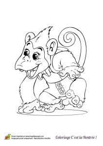 Coloriage Animaux Gorille Dessin Colorier De Petit Singe Allant L école
