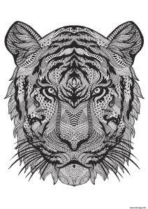Coloriage Animaux Sauvages Difficile Coloriage Anti Stress Animaux Tigre