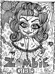 Coloriage Anti Stress Disney En Ligne Coloriage Adulte Halloween Zombie Fille Dessin