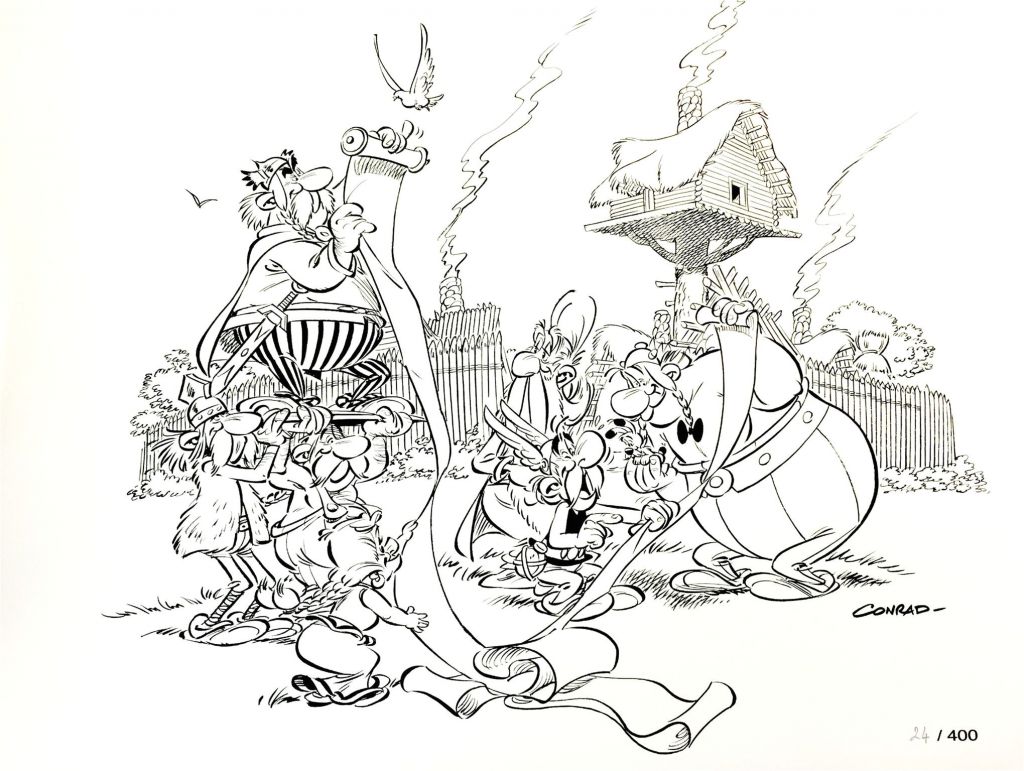 Coloriage astérix Et Obélix Et Les Romains En attendant Le Papyrus De