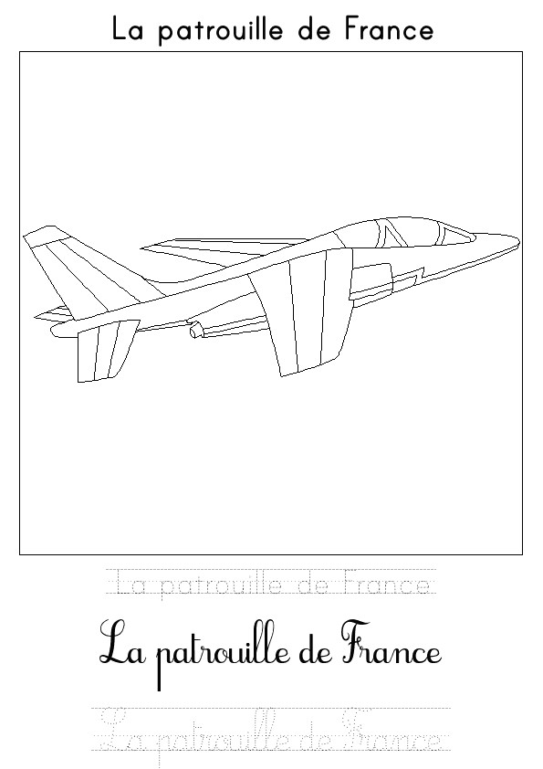 Coloriage Avion Patrouille De France Fiches D écriture La Patrouille De France