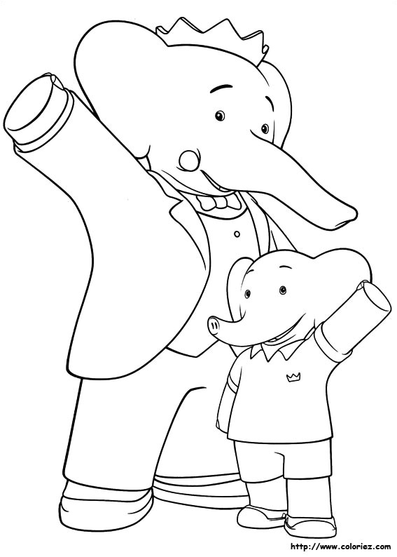 Coloriage Babar Et Badou Coloriage Babar Et Badou