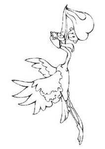 Coloriage Ballerina à Imprimer Coloriage De Madame Cigogne Portant Un Bébé tout souriant