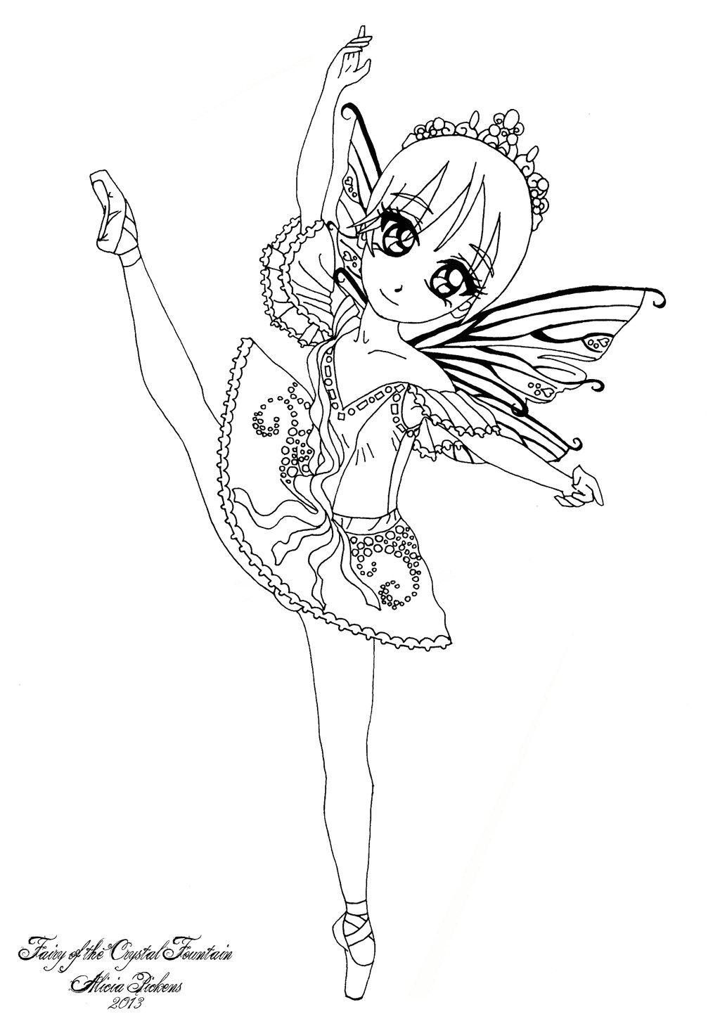 Coloriage Ballerina Disney Fairy Of the Crystal Fountain by Licieoicviantart On
