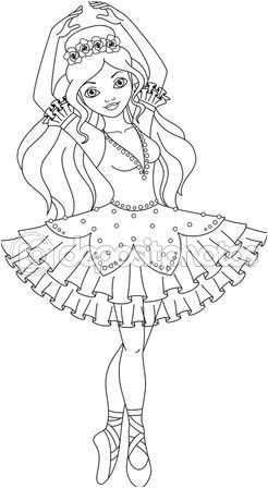 Coloriage Ballerina En Ligne Página De Bailarina Para Colorir — Ilustra§£o De Stock