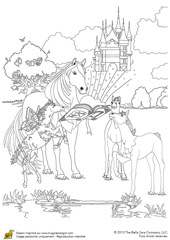 Coloriage Bella Sara A Imprimer Coloriage Bella Sara Avec Le Livre Enchanté