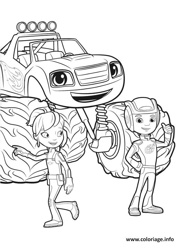 Coloriage Blaze En Ligne Coloriage Blaze Gabby Aj Dessin