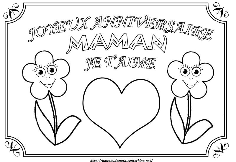 Coloriage Bonne Fete Maman Et Papa Joyeux Anniversaire Maman En Couleur Pour Gommettes