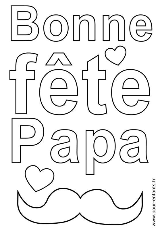Coloriage Bonne Fete Papa Maternelle Laétitia Joly Laetitiajoly3 On Pinterest