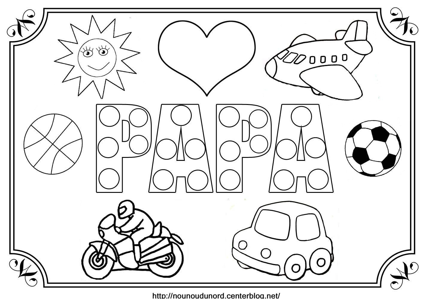Coloriage Bonne Fete Papa Nounou Du nord Coloriage   Gommettes Papa