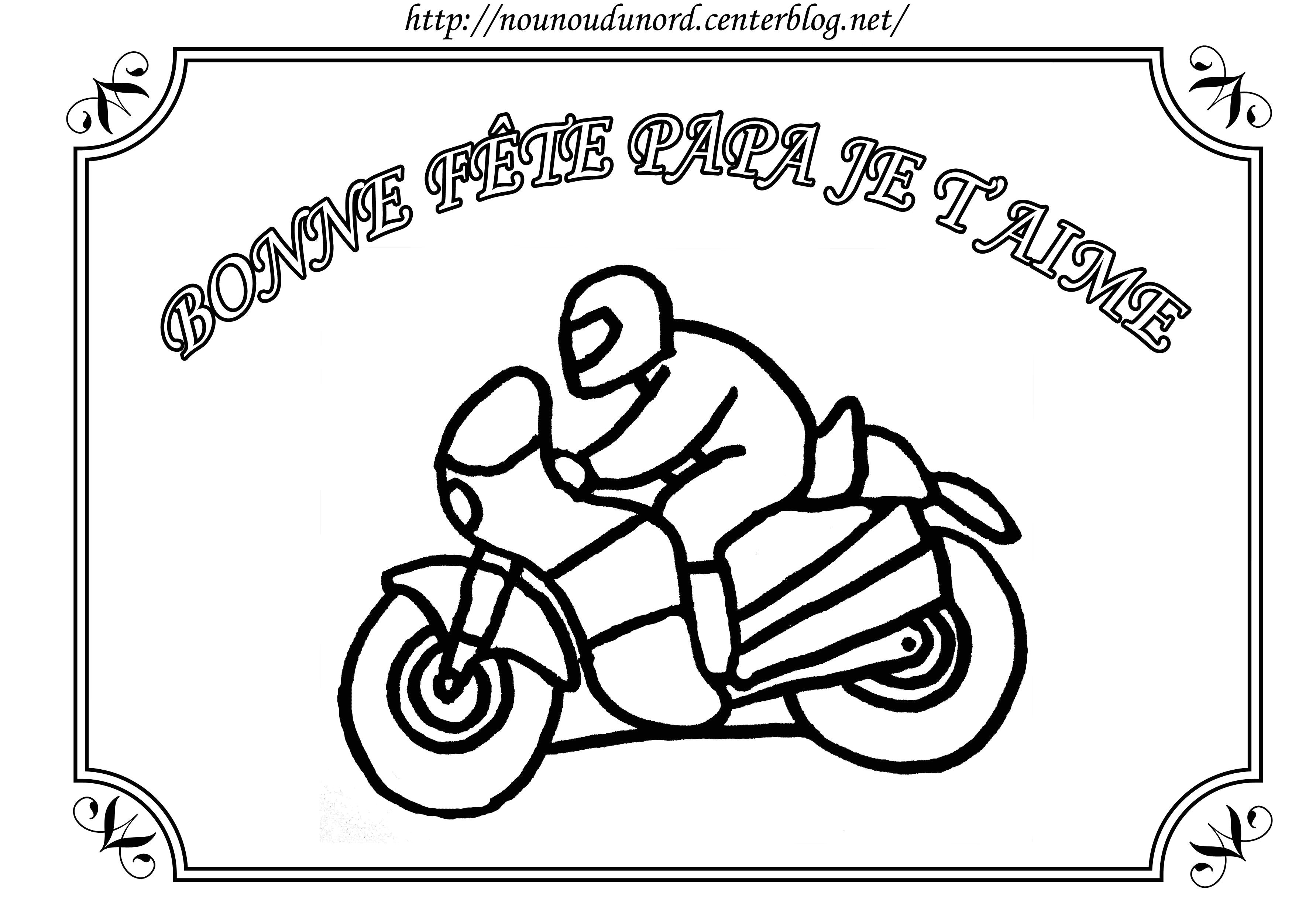 Coloriage Bonne Fete Papa Nounou Du nord Coloriage Moto Pour La Fªte Des P¨res Par Nounoudunord