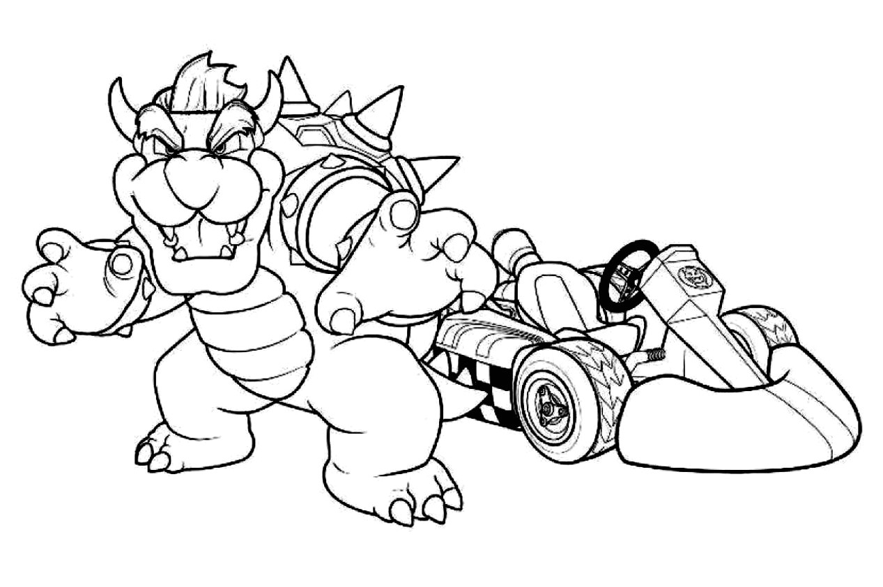 Coloriage Bowser A Imprimer Mario Kart Wii 2 Coloriage Mario Kart Coloriages Pour Enfants