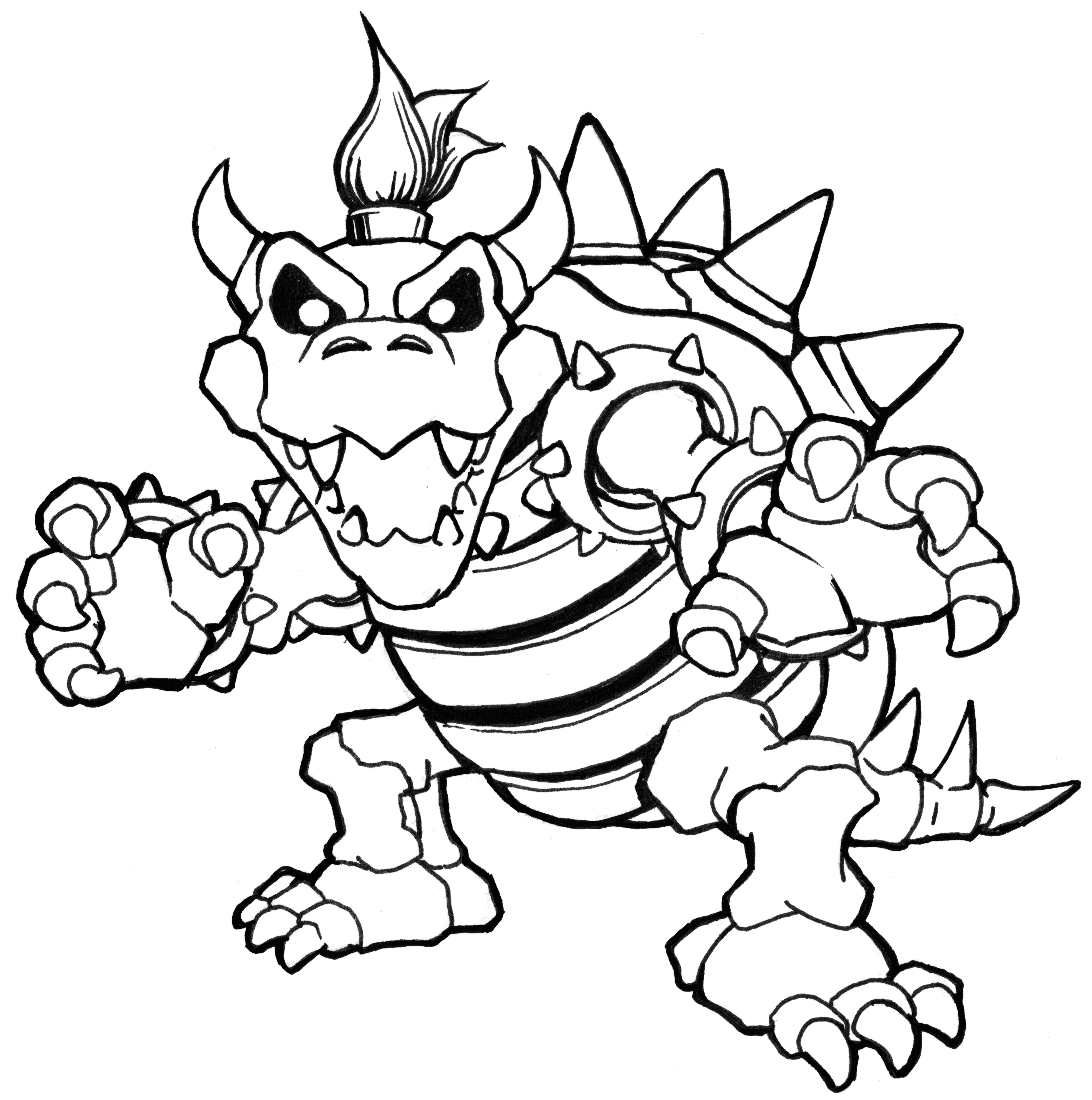 Coloriage Bowser Chat Bowser Coloring Bowser Coloring Pages Dry Bowser Mario Coloring