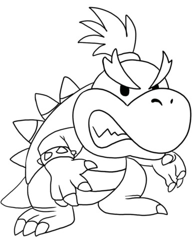 Coloriage Bowser Junior Imprimer Coloriage Bowser Jr Est En Col¨re