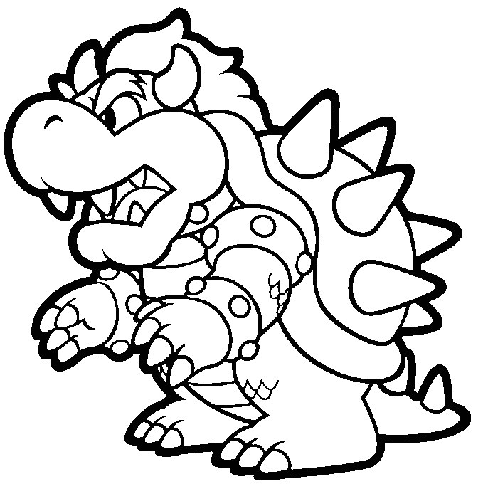 Coloriage Bowser Kart Kleurplaat Super Mario 15
