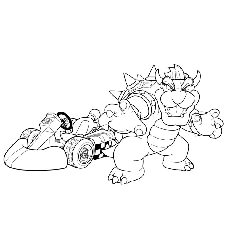 Coloriage Bowser Kart Mario Kart 7 Coloring Pages S Coloring Page Ncsudan org