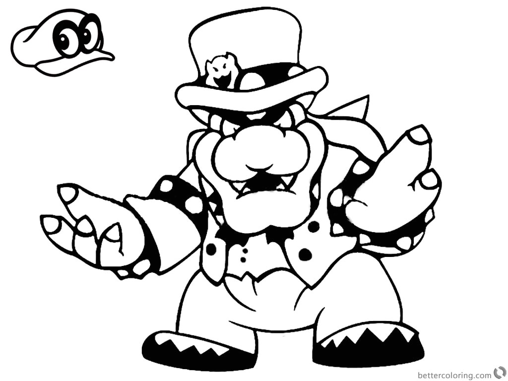 Coloriage Bowser Odyssey Super Mario Odyssey Coloring Pages Bowser Free Printable Coloring